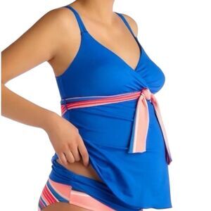 Pez D’or Barcelona Blue Belted Tankini Swim Top L